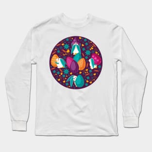 Busy Easter Bunnies // purple beet Long Sleeve T-Shirt